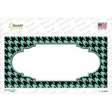 Mint Black Houndstooth Scallop Center Novelty Sticker Decal