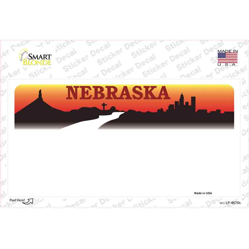 Nebraska State Background Novelty Sticker Decal