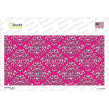 Pink White Damask Novelty Sticker Decal