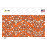 Orange White Damask Novelty Sticker Decal