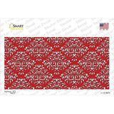 Red White Damask Novelty Sticker Decal