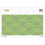 Lime Green White Damask Novelty Sticker Decal