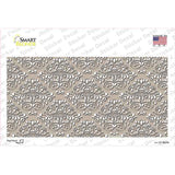 Tan White Damask Novelty Sticker Decal