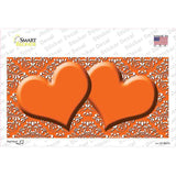 Orange White Damask Center Hearts Novelty Sticker Decal