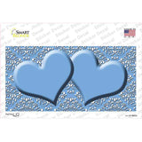 Light Blue White Damask Center Hearts Novelty Sticker Decal