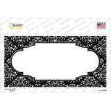 Black White Damask Center Scalloped Center Novelty Sticker Decal