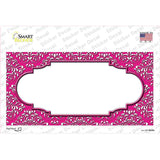 Pink White Damask Center Scalloped Novelty Sticker Decal