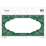 Green White Damask Center Scalloped Novelty Sticker Decal