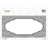 Grey White Damask Center Scalloped Novelty Sticker Decal
