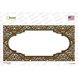 Brown White Damask Center Scalloped Novelty Sticker Decal