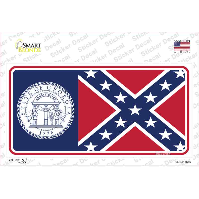 Georgia Seal Confederate Flag Novelty Sticker Decal