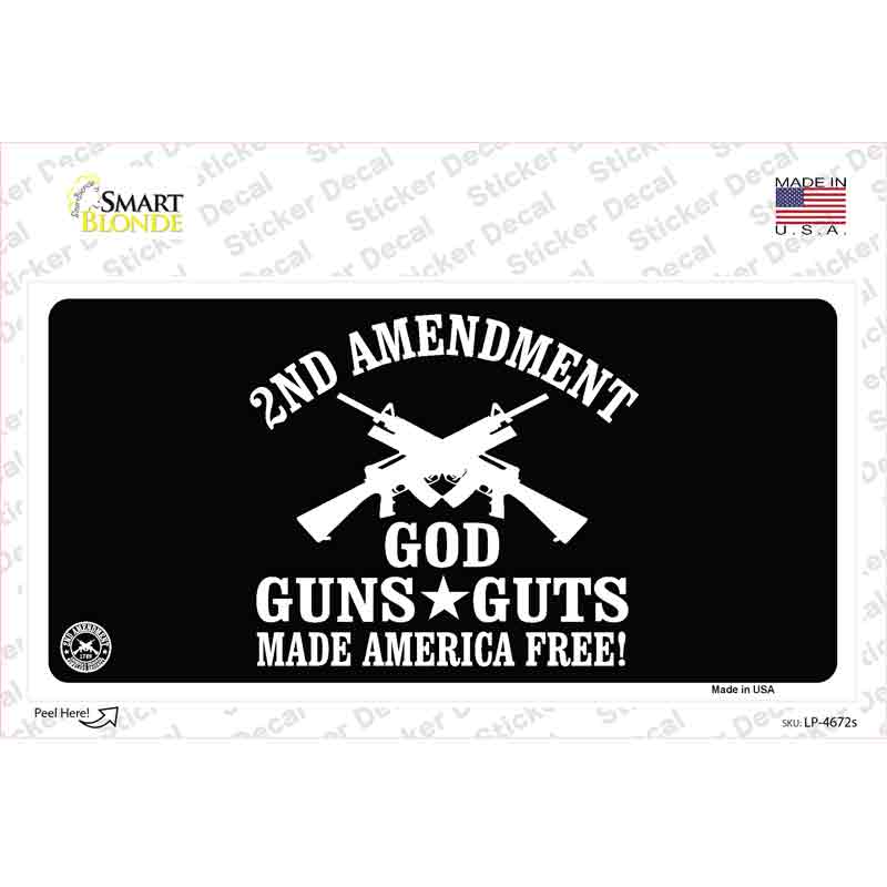 God, Guns, Guts Novelty Sticker Decal