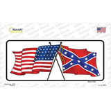 Confederate USA Crossed Flags Novelty Sticker Decal