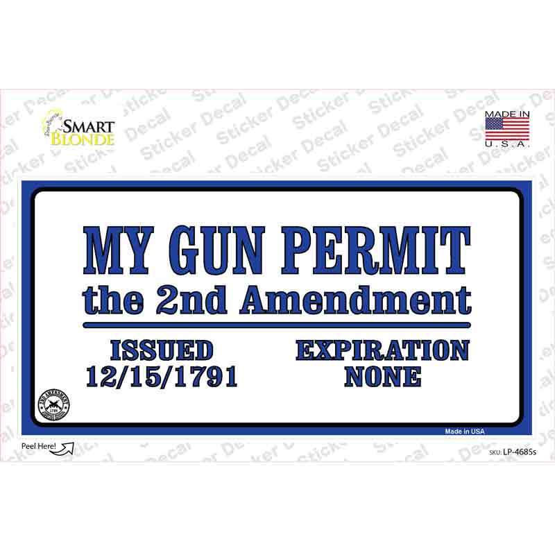 My Gun Permit Novelty Sticker Decal