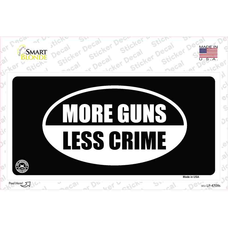More Guns Less Crime Novelty Sticker Decal