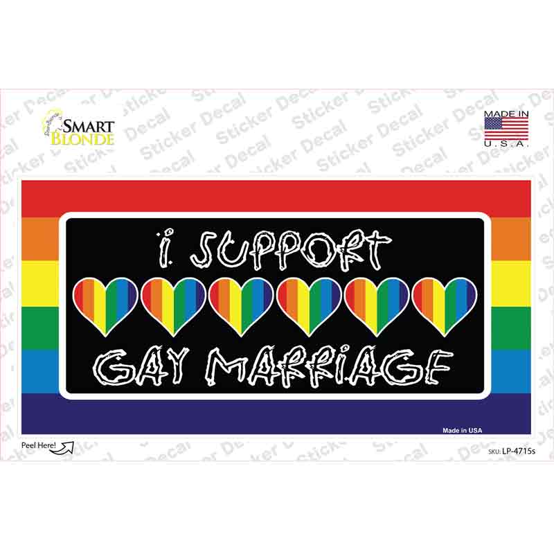 Support Gay Marriage Novelty Sticker Decal
