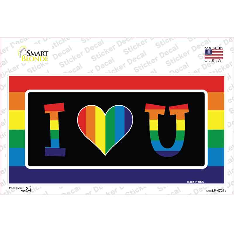 I Love U Novelty Sticker Decal