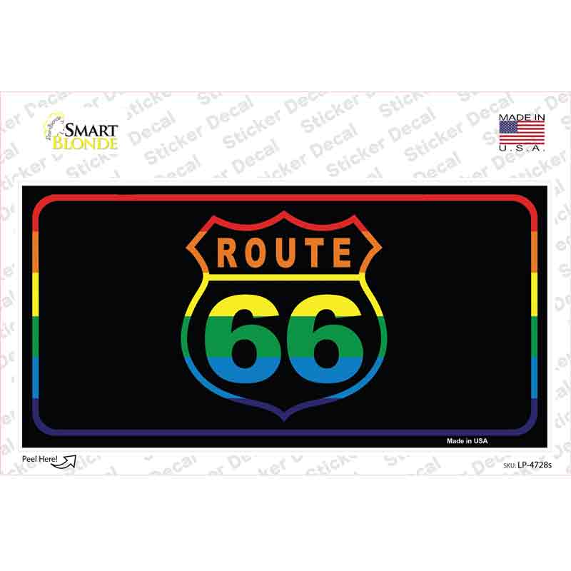 Route 66 Rainbow Novelty Sticker Decal