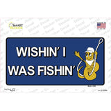 Wishin I Was Fishin Blue Novelty Sticker Decal