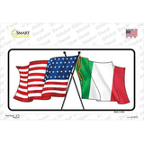 United States Italy Crossed Flags Novelty Sticker Decal