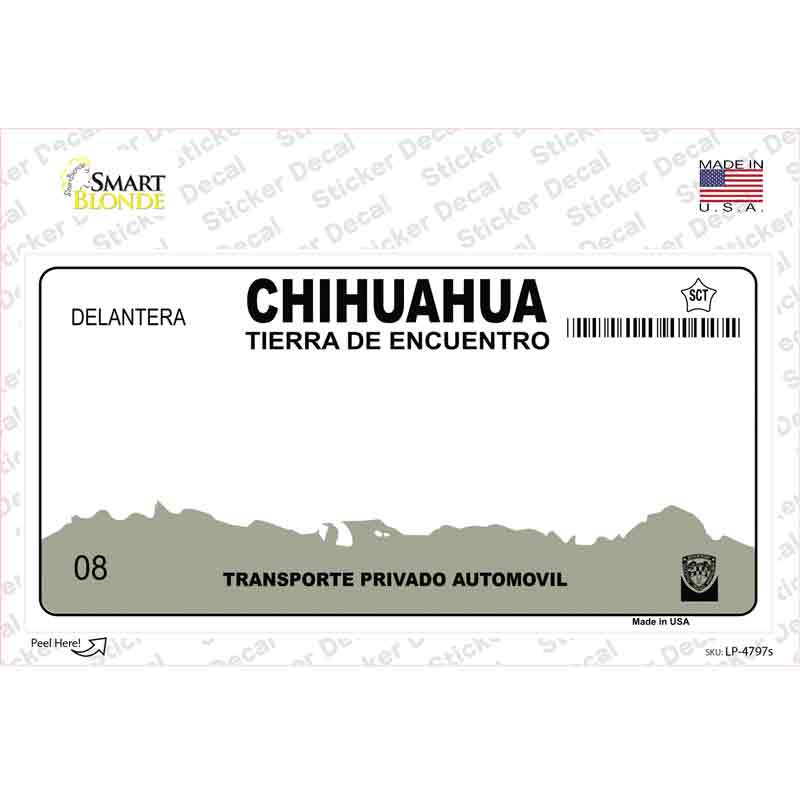 Chihuahua Mexico Background Novelty Sticker Decal