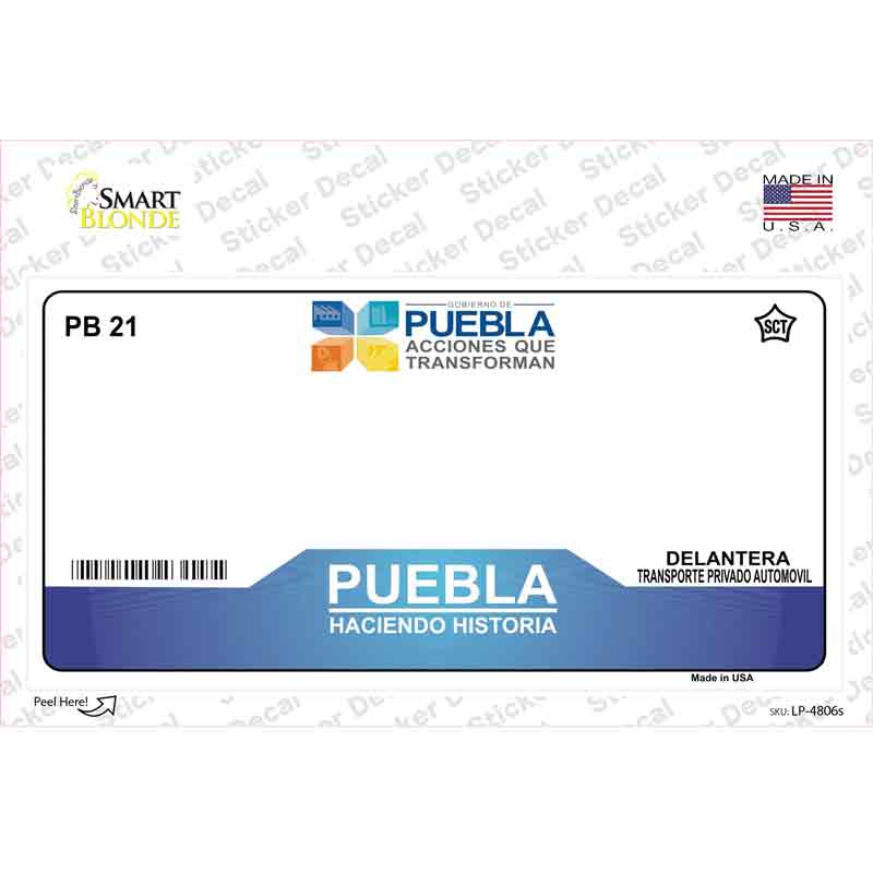 Puebla Mexico Novelty Sticker Decal