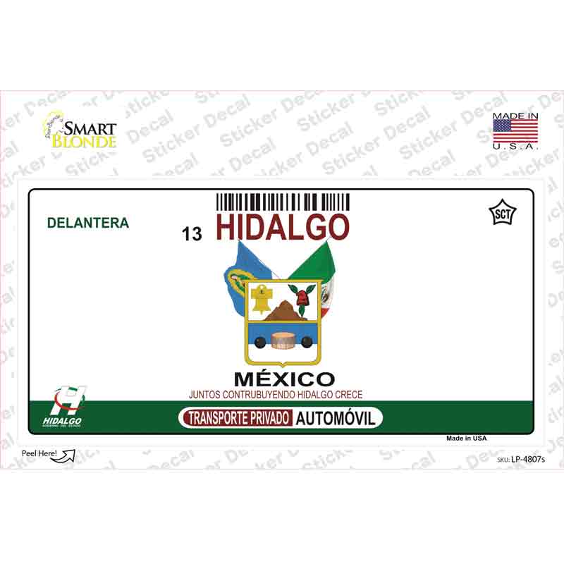 Hidalgo Mexico Novelty Sticker Decal
