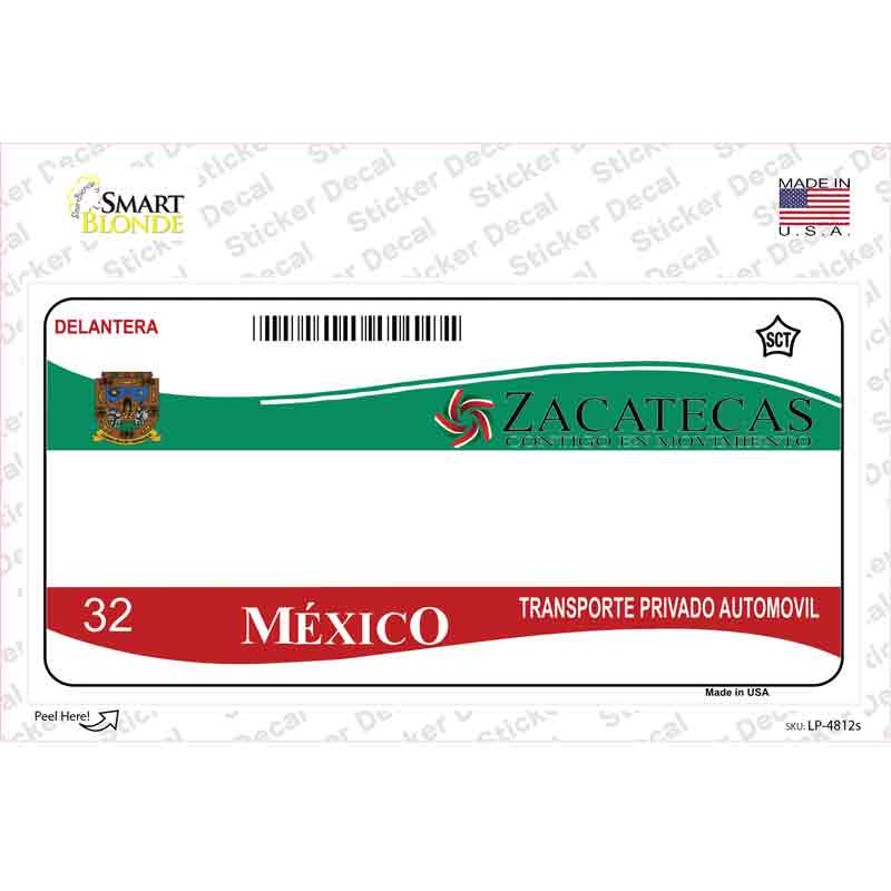 Zachatecas Mexico Novelty Sticker Decal