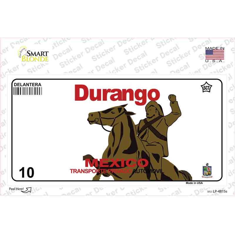 Durango Mexico Novelty Sticker Decal