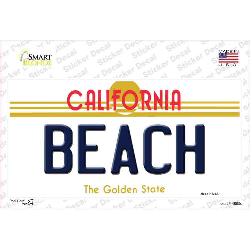Beach California Novelty Sticker Decal