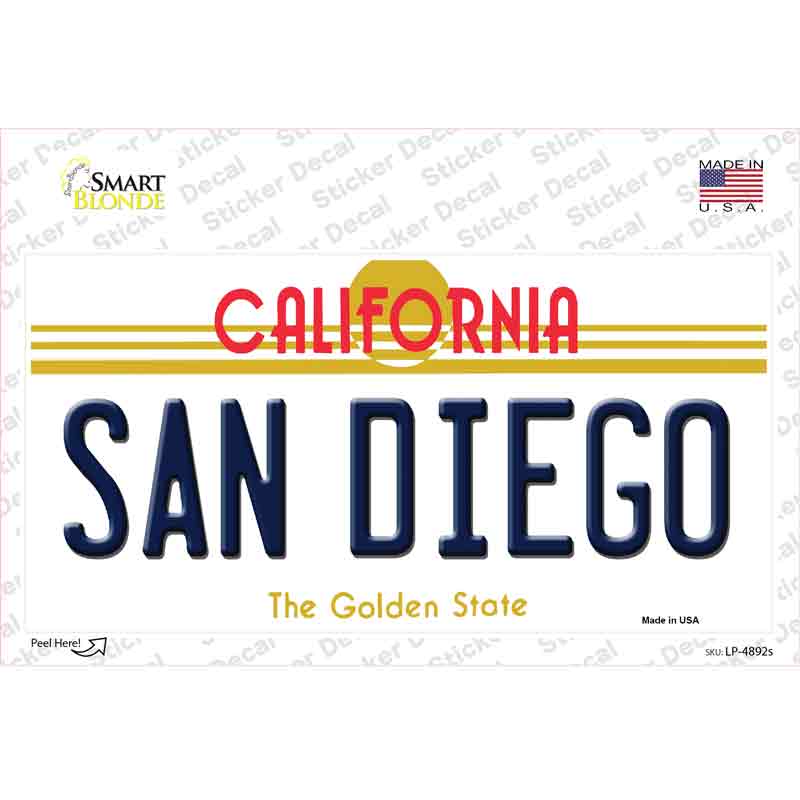 San Diego California Novelty Sticker Decal