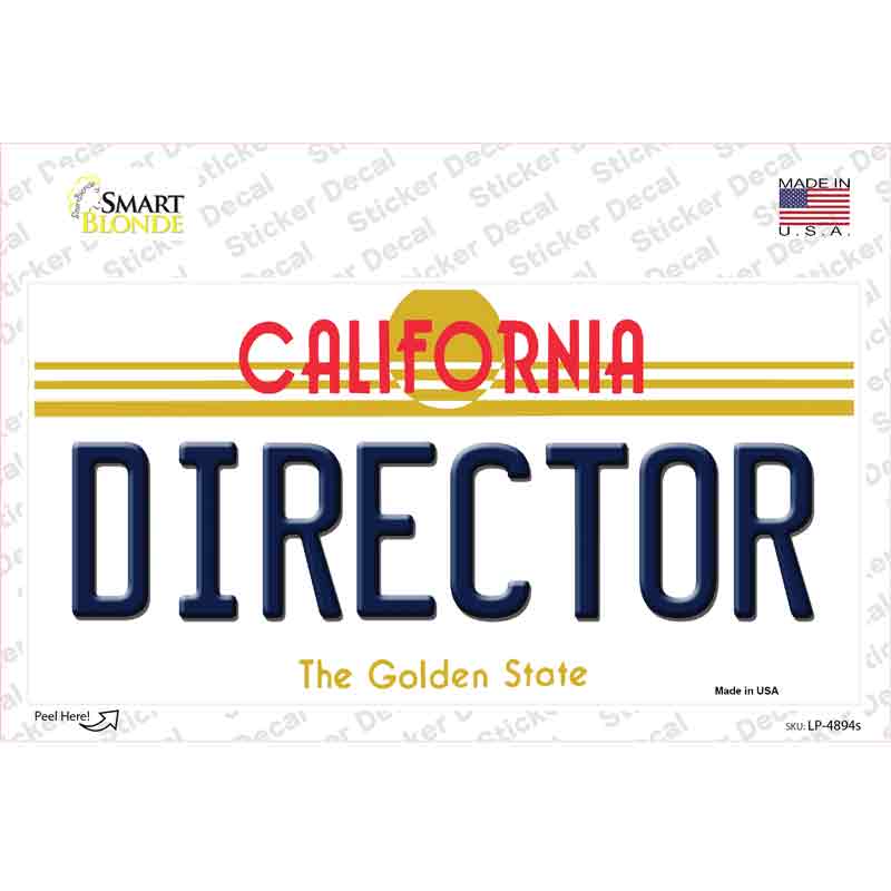Director California Novelty Sticker Decal