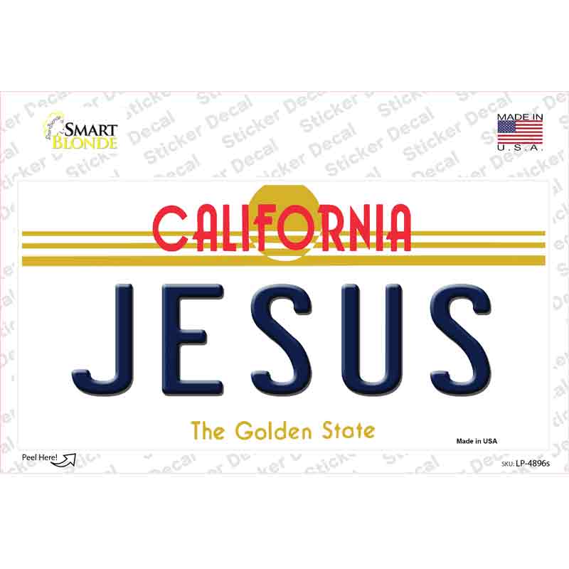 Jesus California Novelty Sticker Decal