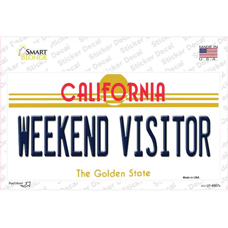 Weekend Vistor California Novelty Sticker Decal