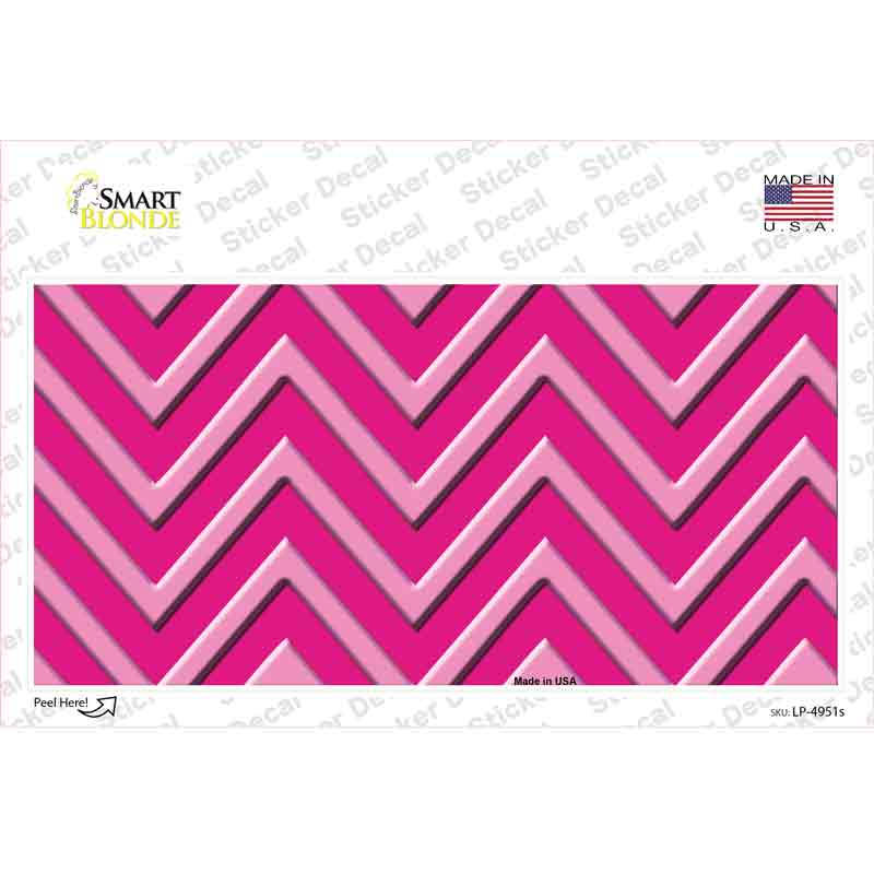 Pink Light Pink Chevron Novelty Sticker Decal