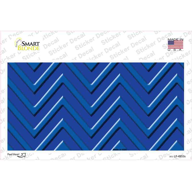 Blue Light Blue Chevron Novelty Sticker Decal