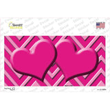 Pink Light Pink Heart Chevron Novelty Sticker Decal