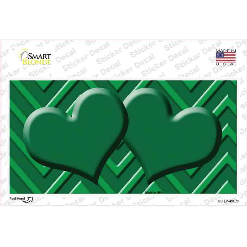 Green Light Green Heart Chevron Novelty Sticker Decal