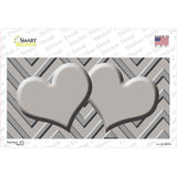 Grey Light Grey Heart Chevron Novelty Sticker Decal