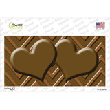 Brown Light Brown Heart Chevron Novelty Sticker Decal