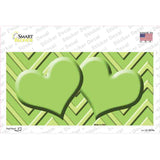 Lime Green Lighter Lime Green Heart Chevron Novelty Sticker Decal