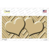 Gold Light Gold Heart Chevron Novelty Sticker Decal