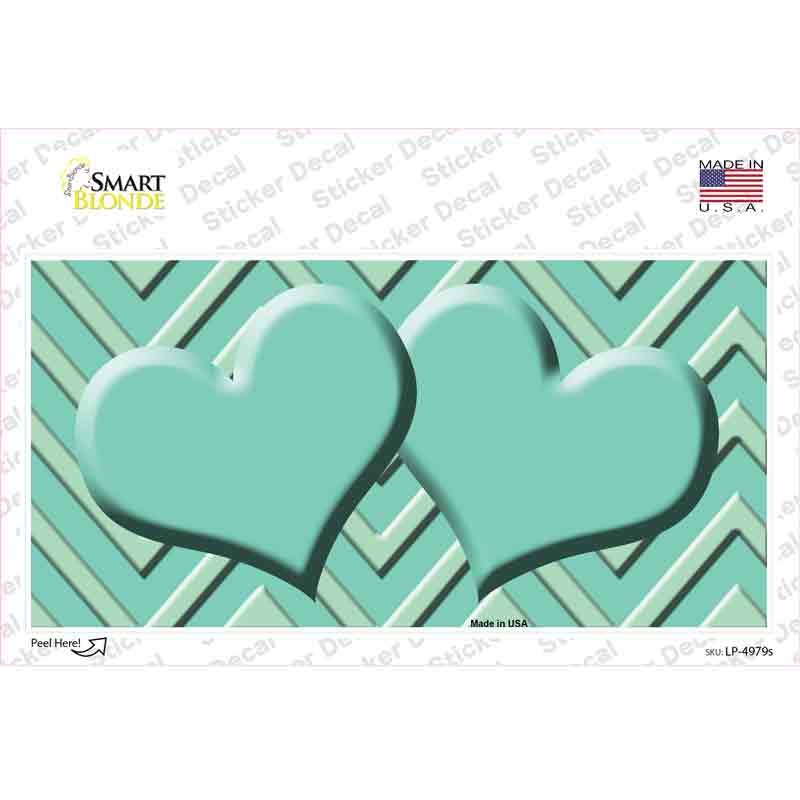Mint Light Mint Heart Chevron Novelty Sticker Decal