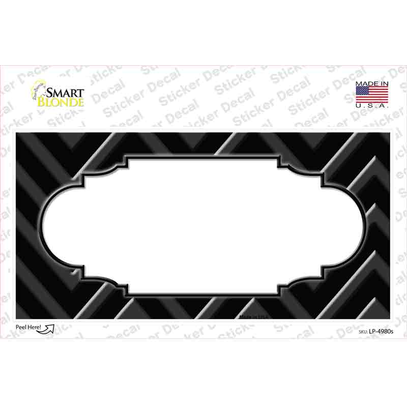 Black Light Black Scallop Chevron Novelty Sticker Decal