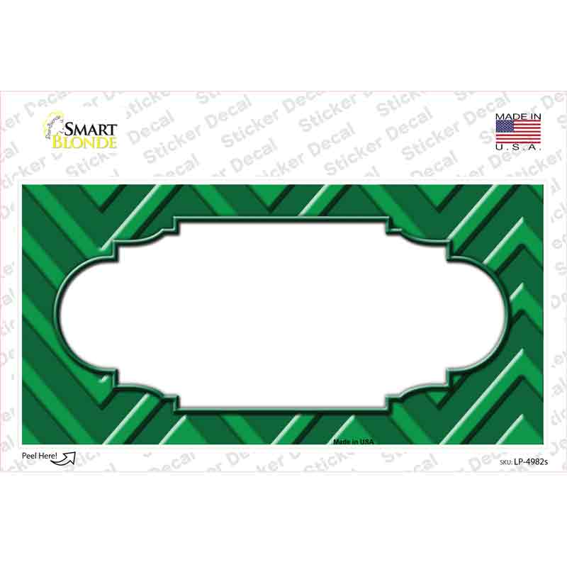 Green Light Green Scallop Chevron Novelty Sticker Decal