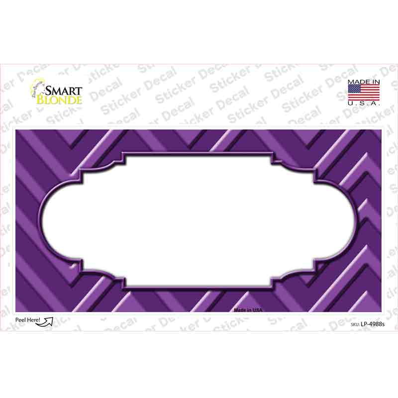 Purple Light Purple Scallop Chevron Novelty Sticker Decal
