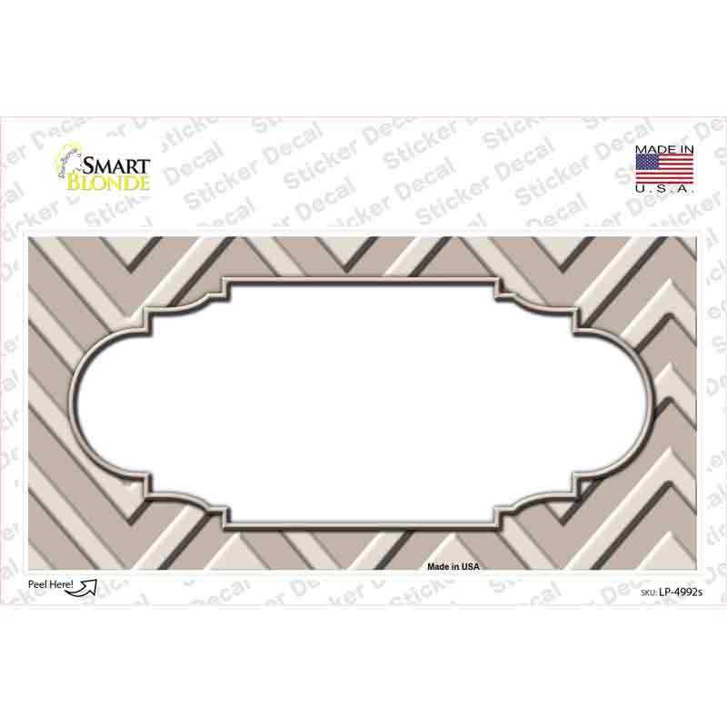 Tan Light Tan Scallop Chevron Novelty Sticker Decal