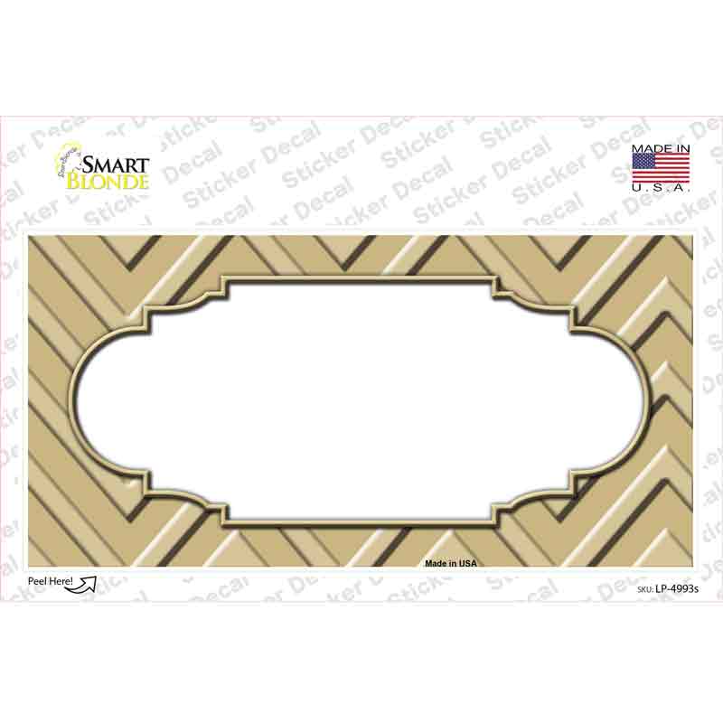 Gold Light Gold Scallop Chevron Novelty Sticker Decal