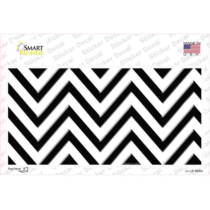 White Black Chevron Novelty Sticker Decal