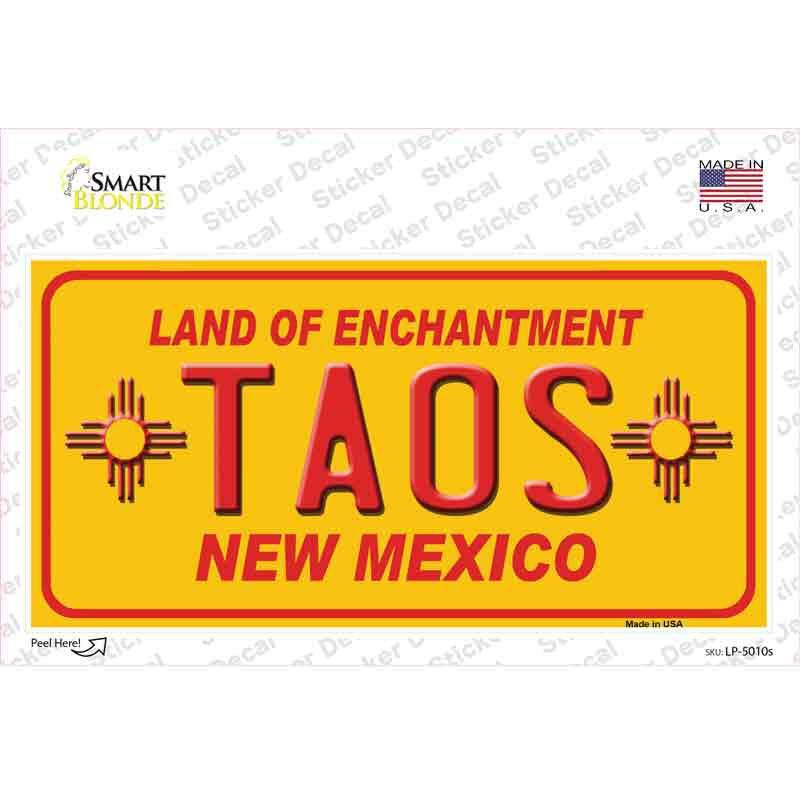 Taos Yellow New Mexico Novelty Sticker Decal